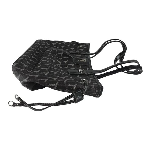 Tignanello Womens Black Gray‎ Key Holder Inner Pockets Tote Bag Size Medium - Picture 2 of 9